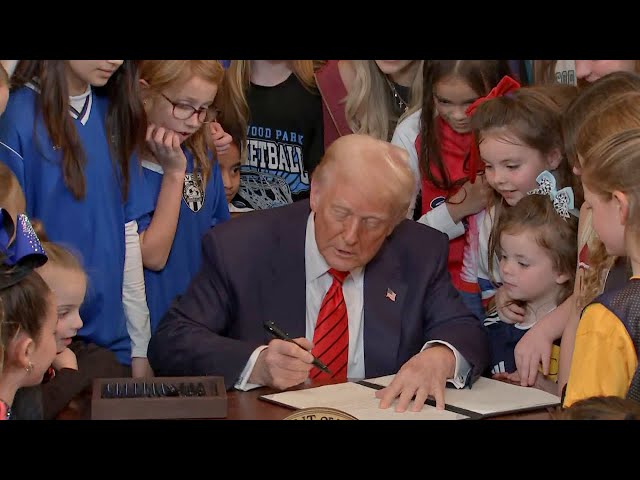 President Trump signs ban on transgender athletes in women's sports: Full video