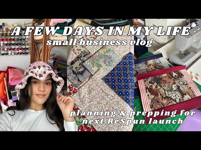 VLOG: plan & prep for ReSpun launch, estate sale fabric haul, small business chats, new makeup GRWM