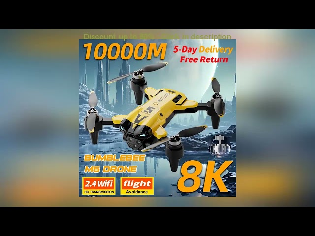 2024 New M5 Drone 8K Professional Triple Camera Brushless Motor Optical Flow Positioning Foldable