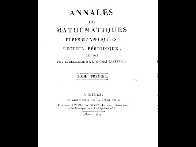 Annales de mathématiques pures et appliquées | Wikipedia audio article