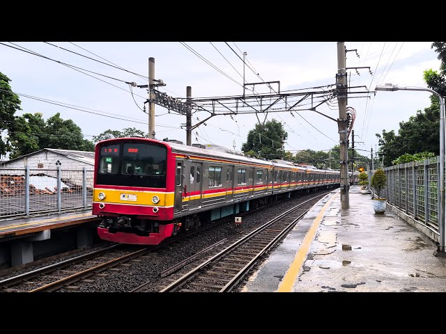 KRL Commuter Line di Stasiun Lenteng Agung [4K] | JR 205, Tokyu 8000, TM 6000