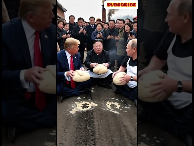 Leaders Trump, Kim Jom Un, and Putin are making bread #ai #technology #putin #trump #shorts