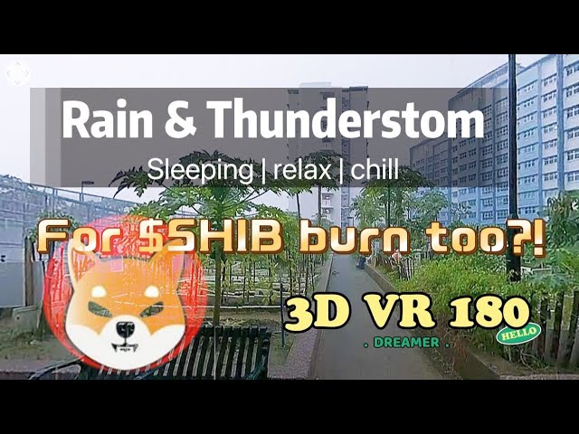 Rain & Thunder Sounds Urban Green Estates Sky Garden & $SHIB burns - ASMR 3D VR 180