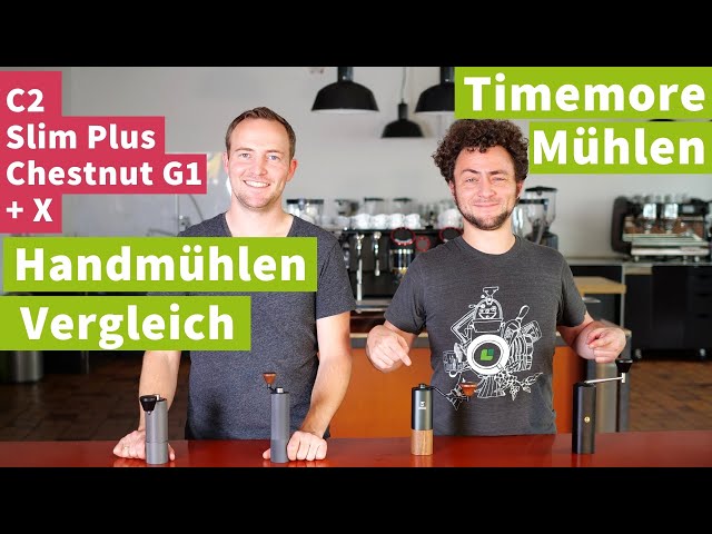 4 Timemore Handmühlen im Vergleich (C2, Slim Plus, Chestnut X + G1)