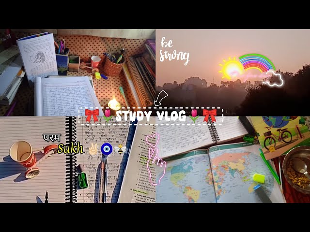 My first study vlog 🧿🌷🧸productive study vlog🎀🌱 Answer writing , revision & Classes ✌🏻🎯📸