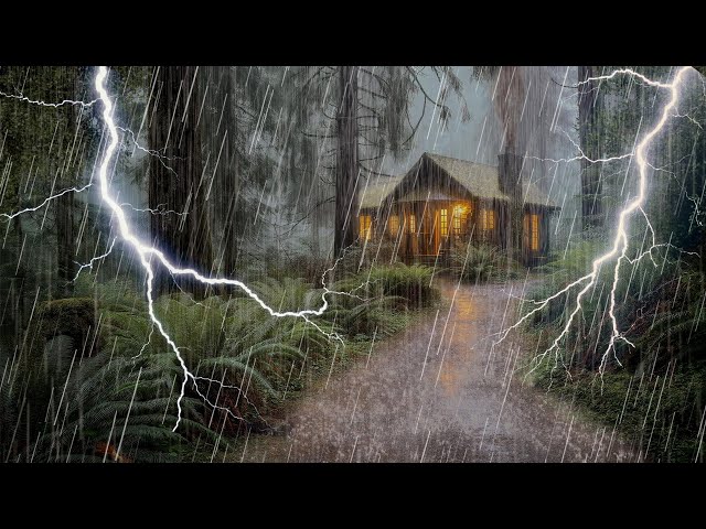 HEAVY RAIN AND THUNDER SOUNDS - DEEP SLEEP | Thunderstorm for Sleeping - Rain Sound Comfort