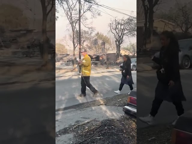 Hero LA firefighter faces off with suspected looter