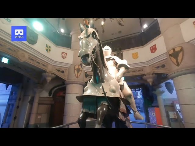 3D 180VR 4K a Medieval Knight riding horse in the Magic Island Lion Castle 360VR