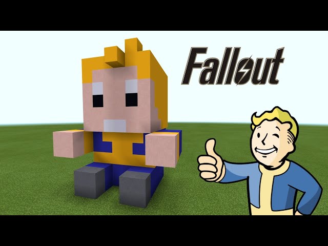 Minecraft Tutorial: How To Make A Vault-Boy Plush Statue from 'Fallout'