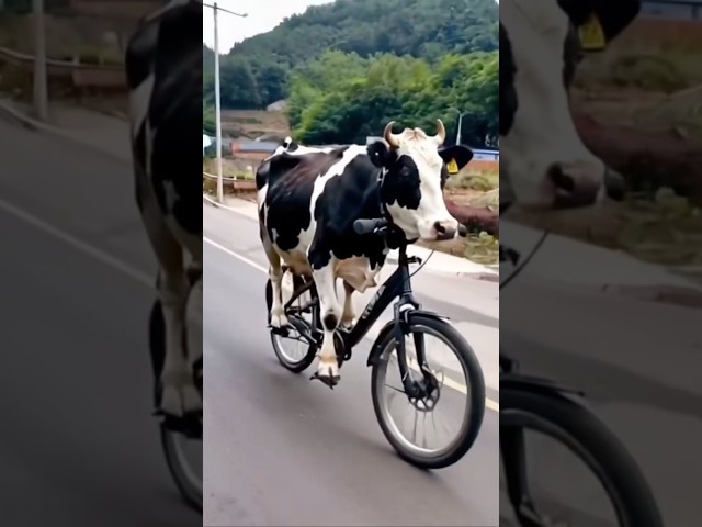 Cow Ne Cycle Chaliye 😱 #shorts #funny #cow