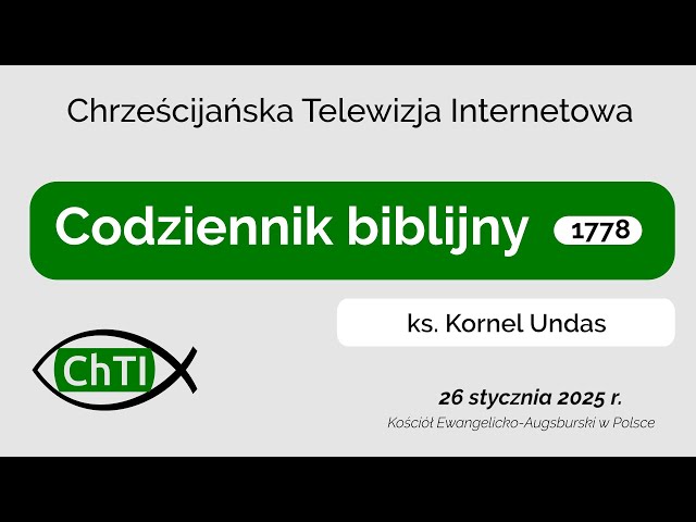 Codziennik biblijny, Słowo na dzień 26 stycznia 2025 r.