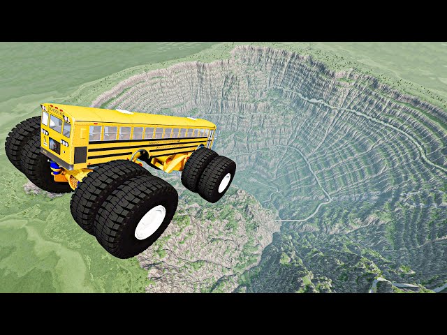 Flood Escape Crater Map - BeamNG Drive Cliff Drops Car Crashes + Download Link