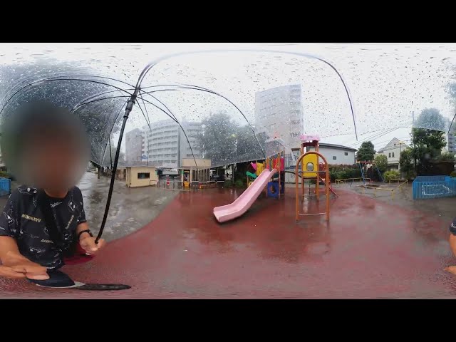 360度4K動画   雨の「杉山公園」　 2024年6月18日10時27分