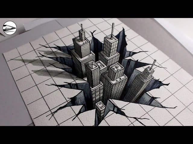 How to Draw Amazing Optical Illusions: 3D City Fast