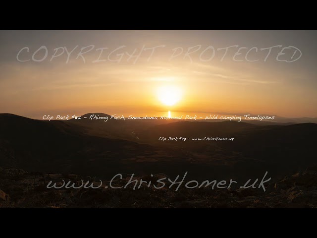 Clip Pack #117 – Rhinog Fach, Snowdonia National Park – Wild Camping Timelapses