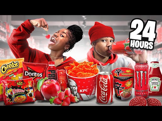 We only ate RED FOODS for 24 hours challenge!