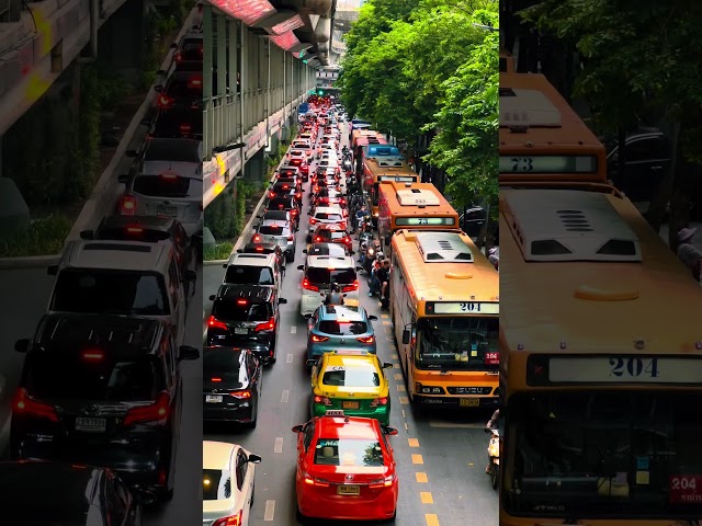 Does Bangkok have the worst traffic? #thailand #bangkok #trafficjam #vehicles #autos #cars #travel