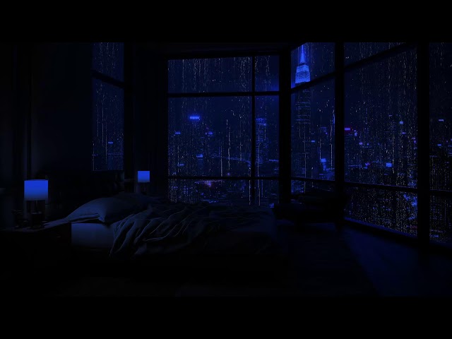 Rain ASMR: Cozy Bedroom and City View for Instant Sleep 🎧 Rain Sounds