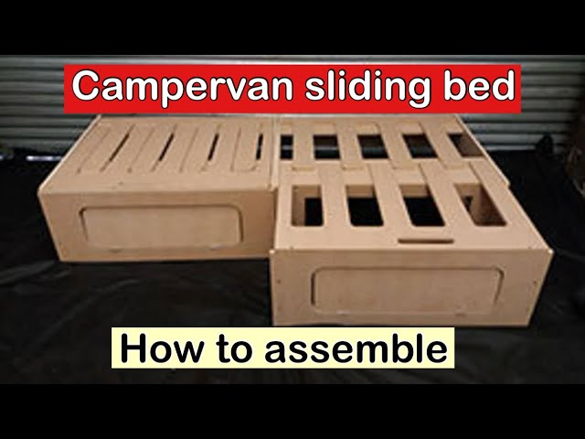 Motorcycle Campervan Conversion. Installation and assembly of flat pack extending camper van bed.