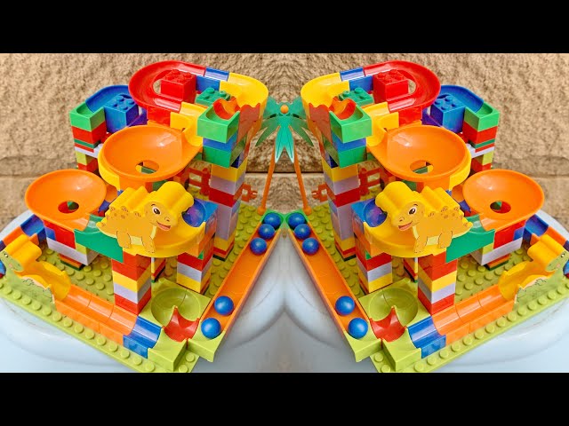 relaxing satisfying marble run race ASMR building blocks ❤️ how to make marble run building blocks