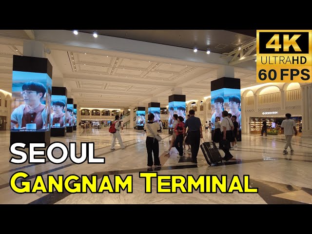 Walk & Talk in Gangnam express bus terminal and its underground mall, Seoul, South Korea, 4K/60FPS