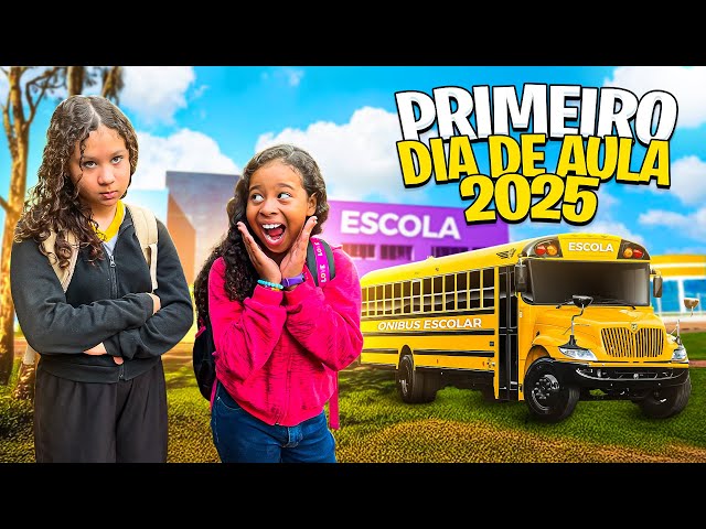 VLOG de ROTINA do PRIMEIRO DIA de AULA das MINHAS FILHAS 2025‼️Izadora & Sophia🎒📒