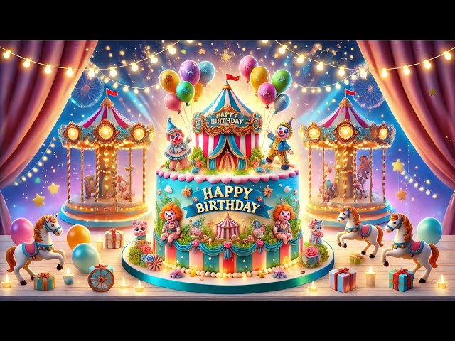 🎪 Baby Circus Birthday Cake | Countdown Timer & Happy Birthday Song 🎉🤹‍♀️🎂