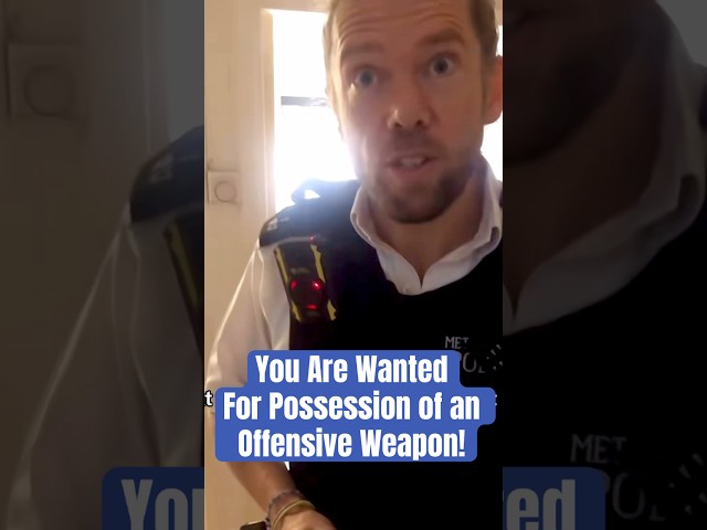 You are under arrest for possession of an offensive weapon! #shorts #police #cops #omg #reaction