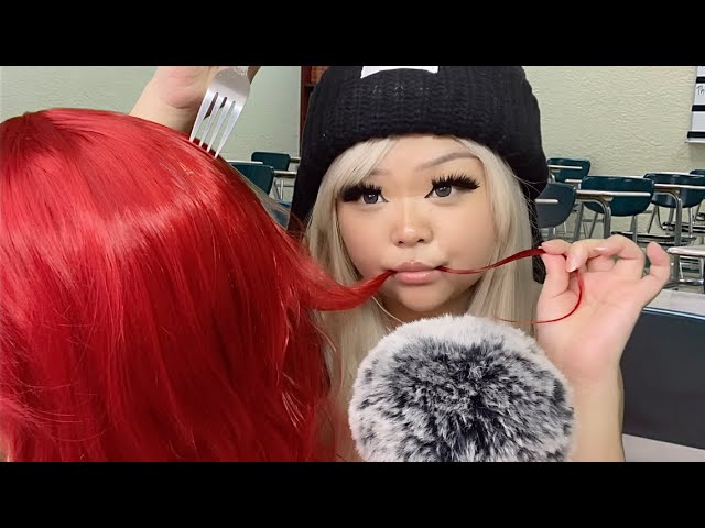 ASMR Girl In The Back Of The Class Eats Your Hair (ur ariel)(realistic) 🧜‍♀️🍴