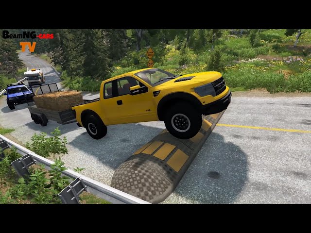 Cars vs Massive Speed Bumps vs HUGE POTHOLES #22 - BeamNG.drive | BeamNG-Cars TV live 14