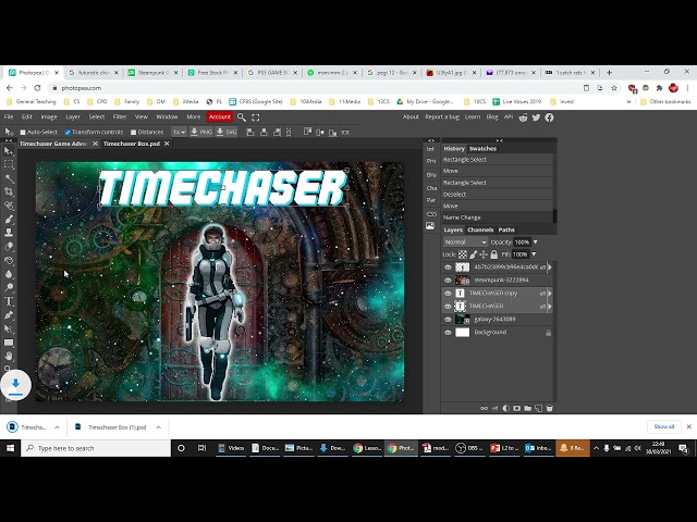 Timechaser Game Advert 1b |  Saving and Opening Photopea projects