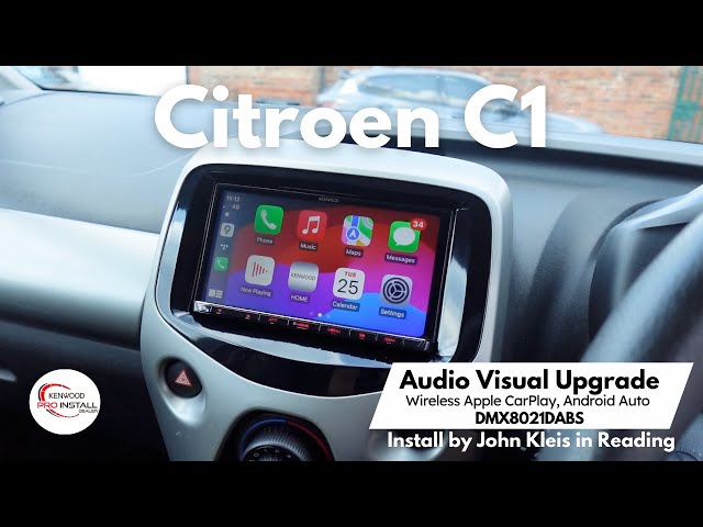 Custom Fit Car Audio Install Citroen C1 Wireless CarPlay, Android Auto KENWOOD DMX8021DABS #citroen