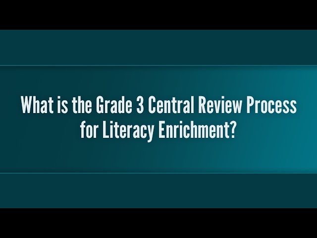 What is the Grade 3 Central Review Process for Literacy Enrichment?