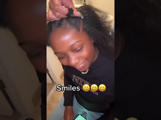 Child has tantrum while getting her hair braided !!