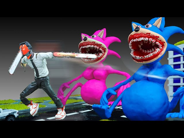 SHIN SONIC TAPES RESCUE Vs CHAINSAW MAN Stop Motion Animation 🔴 Live