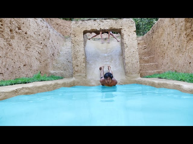 I Build Underground Tunnel Water Slide Park Into Swimming Pool