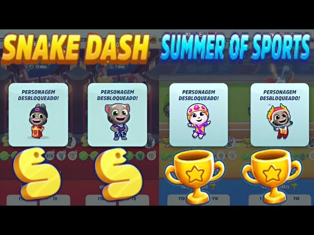 Talking Tom Gold Run Snake Dash vs Summer of Sports event Snake Tom vs Champion Tom vs Fortune Tom