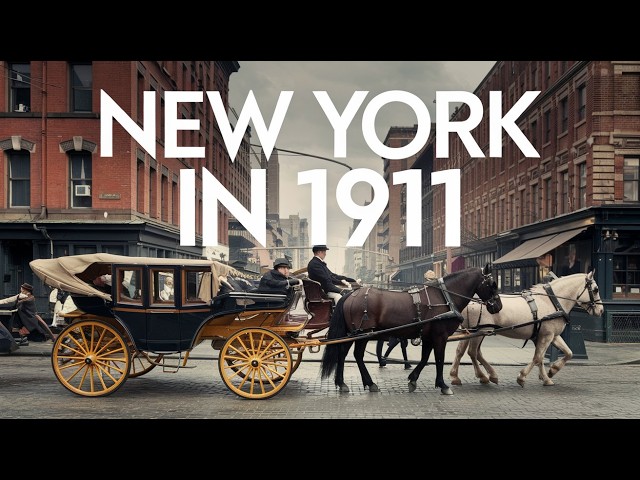 New York in 1911 restored, COLORING, 4k, 60 fps