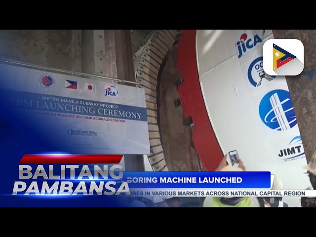 Tunnel boring machine launched in Camp Aguinaldo Station...