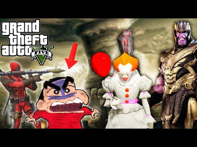 GTA 5 : SHINCHAN AND DEADPOOL VS THANOS AND PENNYWISE | PART 6 (ENDING)