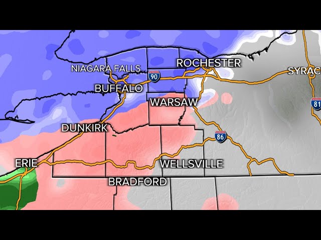 Complex storm bringing snow, freezing rain and rain to Western New York