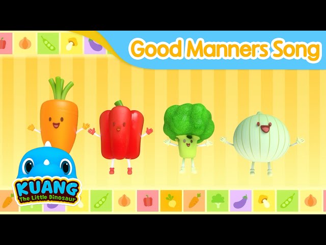 🦖Eat your veggies |  Good manners song for kids | Healthy Habits | the little dinosaur Kuang