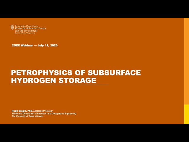 July 2023: Petrophysics of Subsurface Hydrogen Storage