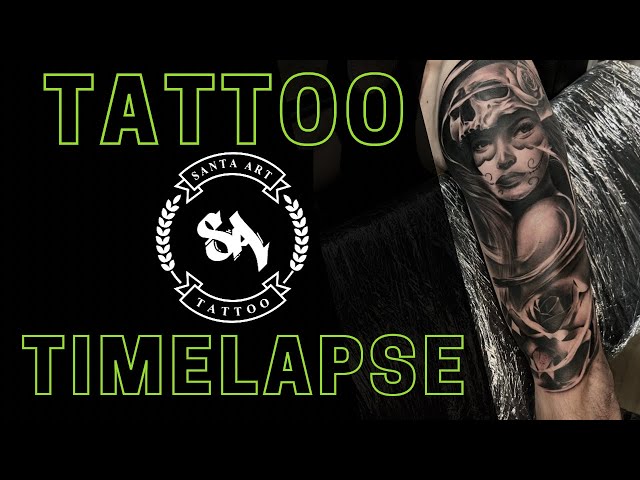 TATTOO TIMELAPSE | Chicano portrait with Rose | Tatuaż realistyczny