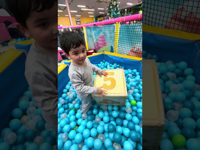 Hussain's Fun Time in the Ball Pit 🎉 | Playland Adventures for Kids 💙 #KidsPlaytime #YTShorts #funny