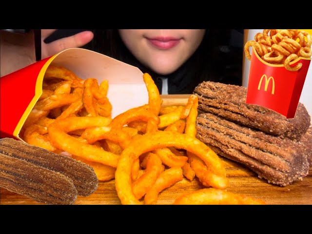 단짠단짠 맥도날드 컬리후라이와 초코츄러스 리얼먹방 McDonald's Curly Fried French Fries Choco churros real mukbang