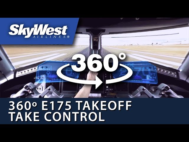 Ready to Take Control? 360° SkyWest E175 Takeoff