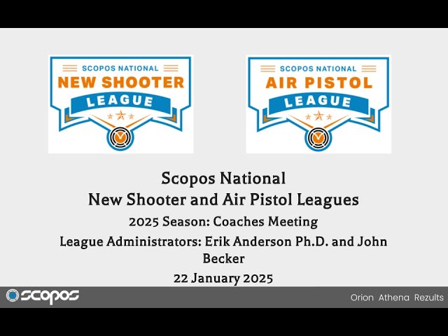 2025 National Air Rifle New Shooter and Air Pistol League(s) Coaches Meeting