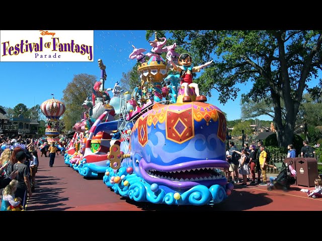 Disney Festival of Fantasy Parade 2024 in 4K - Magic Kingdom Frontierland View - Walt Disney World