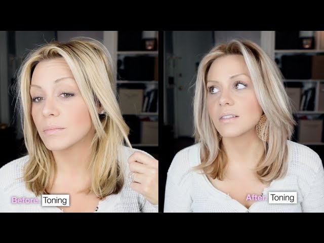 How to Tone Brassy hair into cool toned blonde in 15 minutes at home